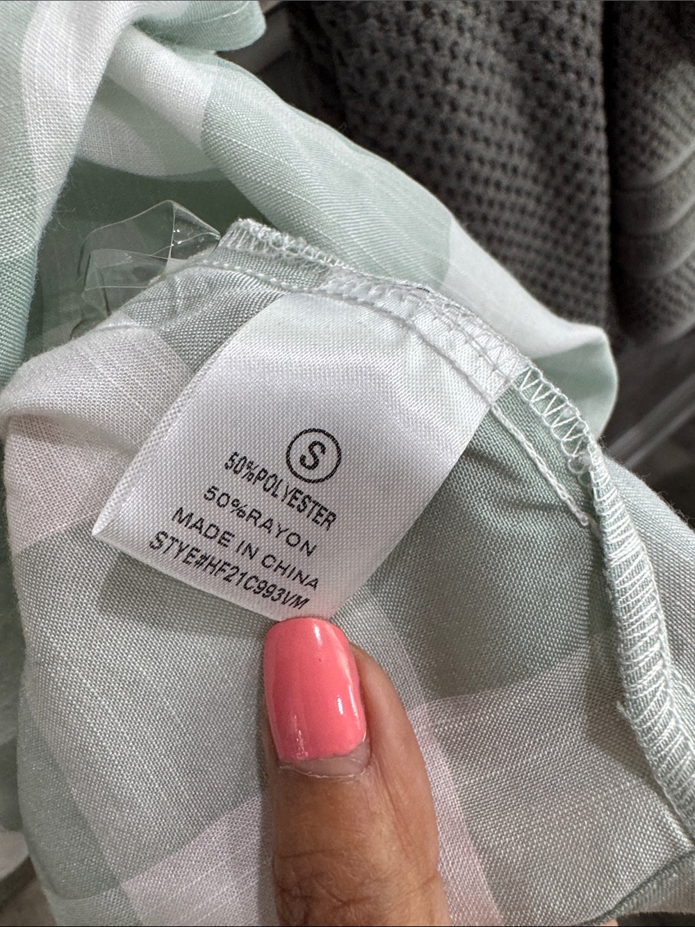 Checked Sage Green Ruffle Crop Top - Picture 3 of 4